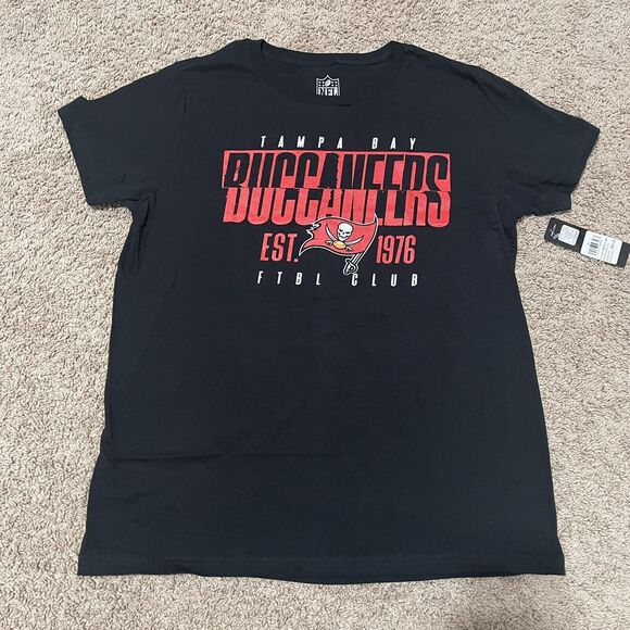 Tampa Bay Buccaneers Shirt Mens XL Black NFL Double Sided Modern Logo NEW - Picture 1 of 9
